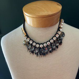Statement Piece Rhinestone Black Necklace